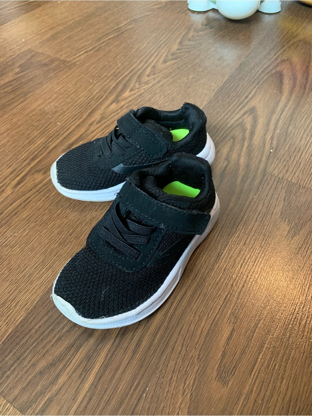 Kids Black Athletic Sneakers with White Sole